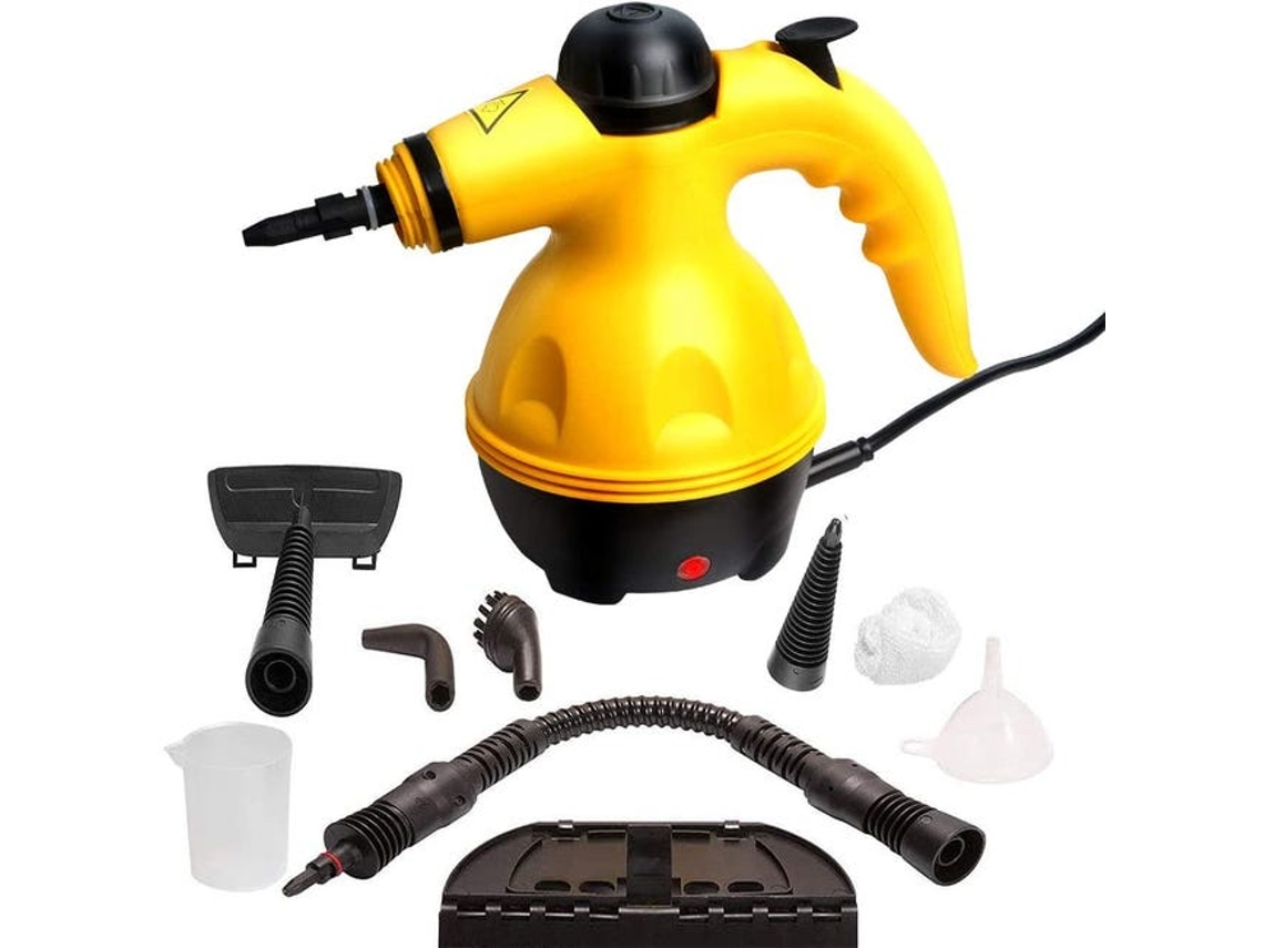 Limpador a vapor portátil e versátil com 9 acessórios para remover manchas de sofás, carpetes, janelas, colchões, pisos, etc.