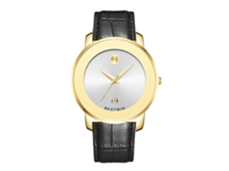 Relógio de Quartzo Masculino MDUG (dourado e Branco Pulseira de Couro)