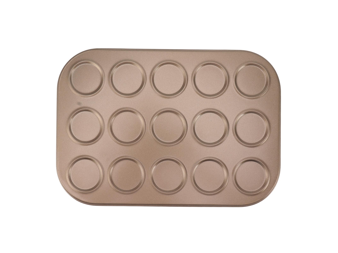 Moldes De Bolo De Macarrão Aço Carbono 15 Buracos Dourado