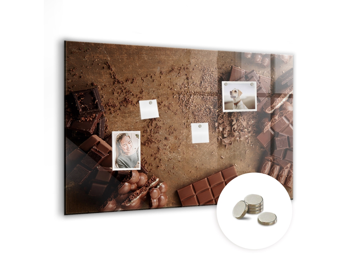 Quadro De Vidro Magnético Ardósia Chocolate Para O Quarto Das Crianças Espelharte (90x60 Cm)