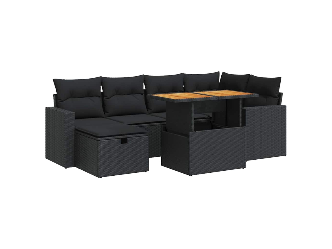 Garden Sofa Set, Garden Sofa Sets Vidaxl Preto Rattan / Vime (n/a)
