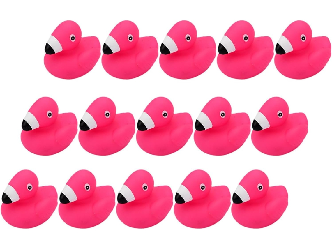 Conjunto de 15 Flamingos de Brinquedo para Banho, Macios e Apertáveis para Meninos e Meninas Brinquedos CHABERLU