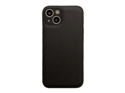 Capa Para Iphone 17 Em Couro Preto Liso, Totalmente Macia.