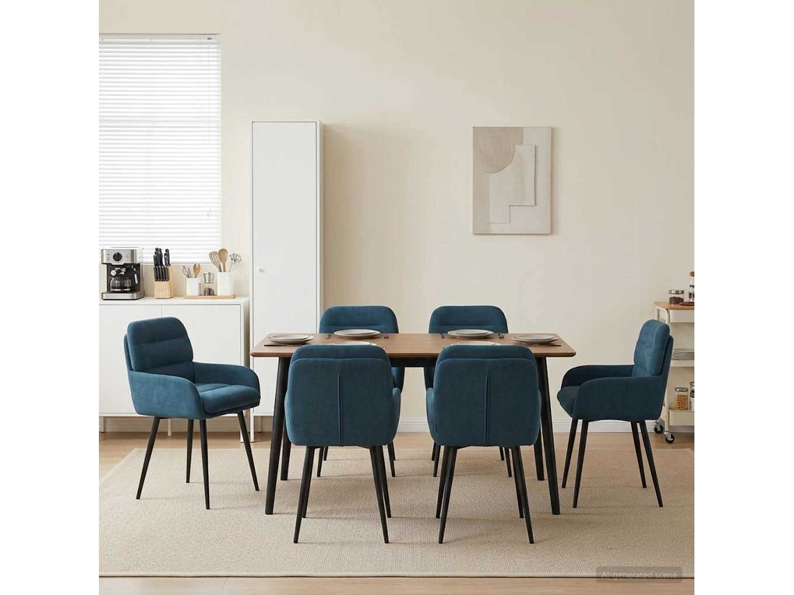 Vidaxl Cadeiras De Jantar 6 Pcs Veludo Azul 59 X 59,5 X 90 Cm