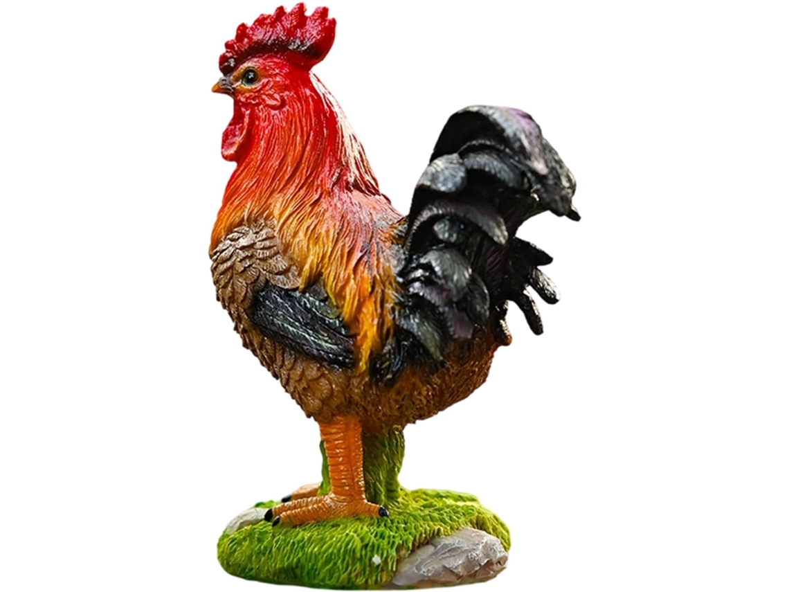 Estátuas de Galo em Resina Escultura Decorativa para Exterior, Ornamento Versátil para Piso Térreo, Figura de Galo em CHABERLU