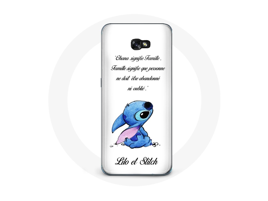 Capa para Samsung Galaxy A3 2017 Lilo citação de Stitch Ohana Branco