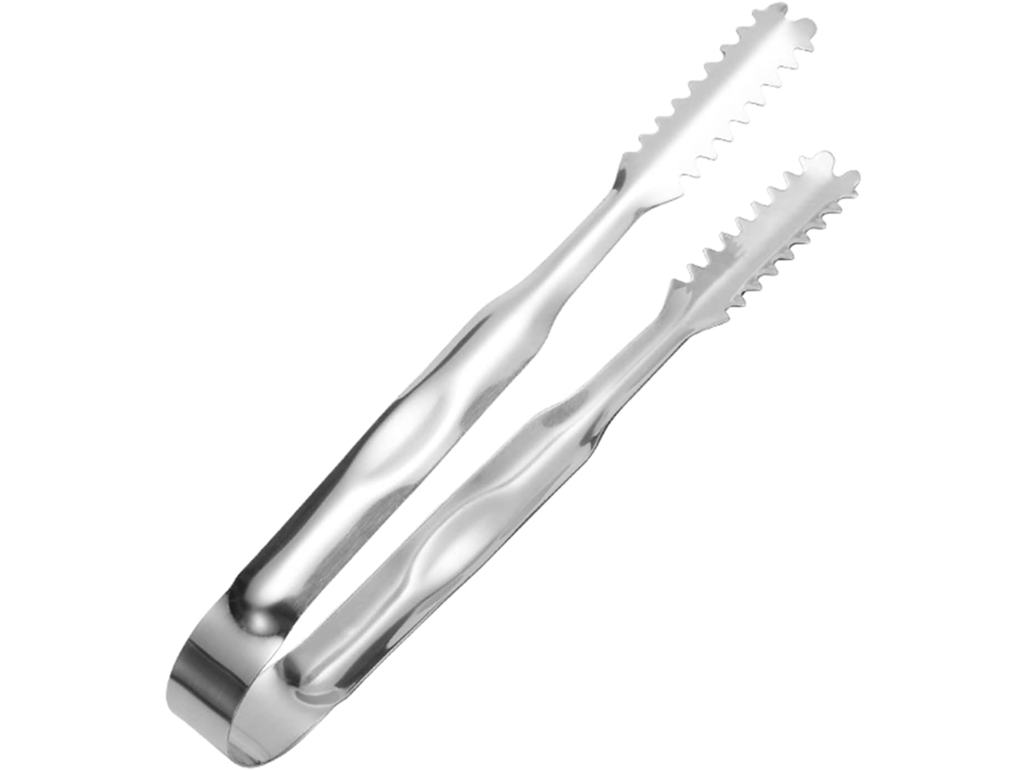 Pinça de gelo em aço inoxidável - Pinça para servir com dentes