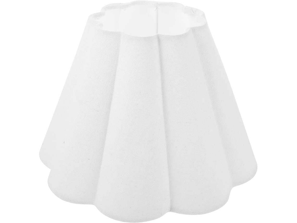 Abajur Em Tecido Branco Em Formato De Trombeta Para Quarto.