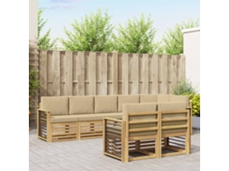 Vidaxl Conjunto De Sofás Para Exterior 8 Pcs Branco E Bege