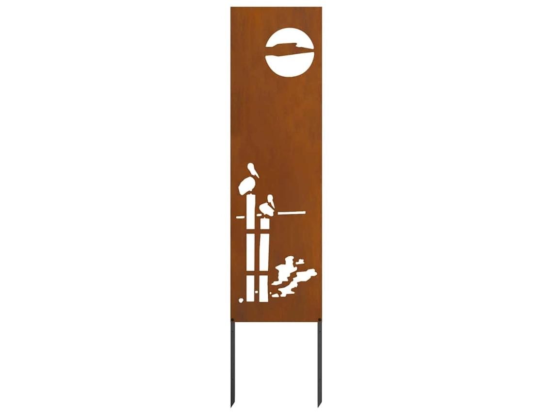Conjunto 1 Tela De Jardim Vidaxl Castanho Aço (32 X 140 Cm)
