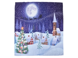 Cortinas de Natal com design clássico, tema de inverno para quartos e salas 170x200cm LAXISCREED