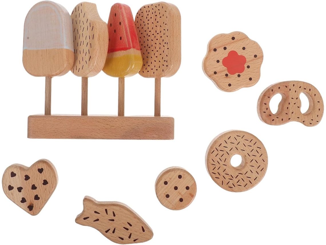 Brinquedo de Cozinha de Madeira com Sorvete e Donut de Mentira CHABERLU