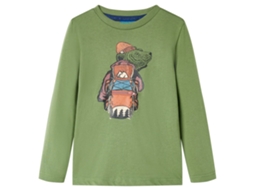 T-shirt De Manga Comprida Para Criança Caqui-claro 128