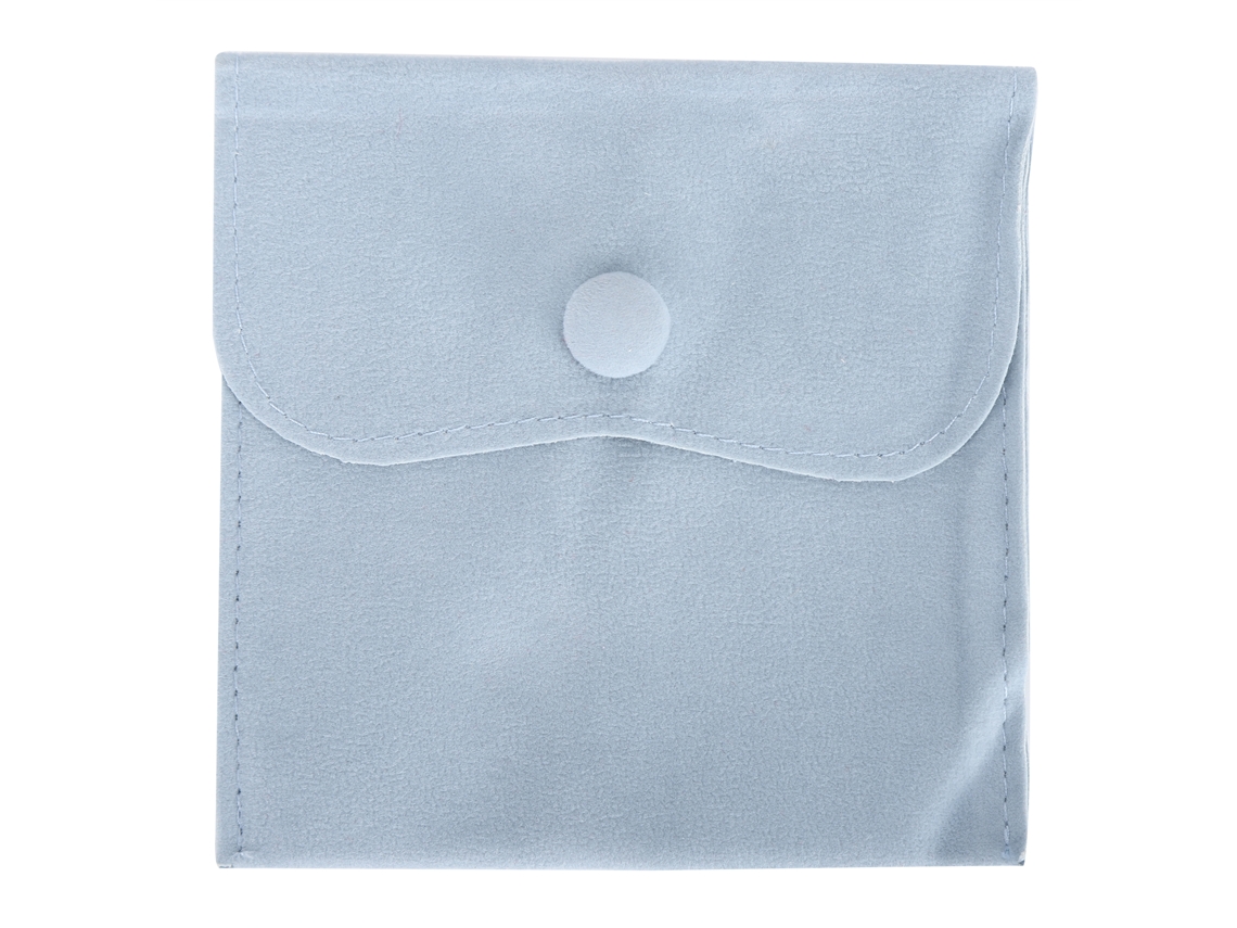 Bolsa De Armazenamento De Flanela Macia Para Jóias Portátil Azul Claro