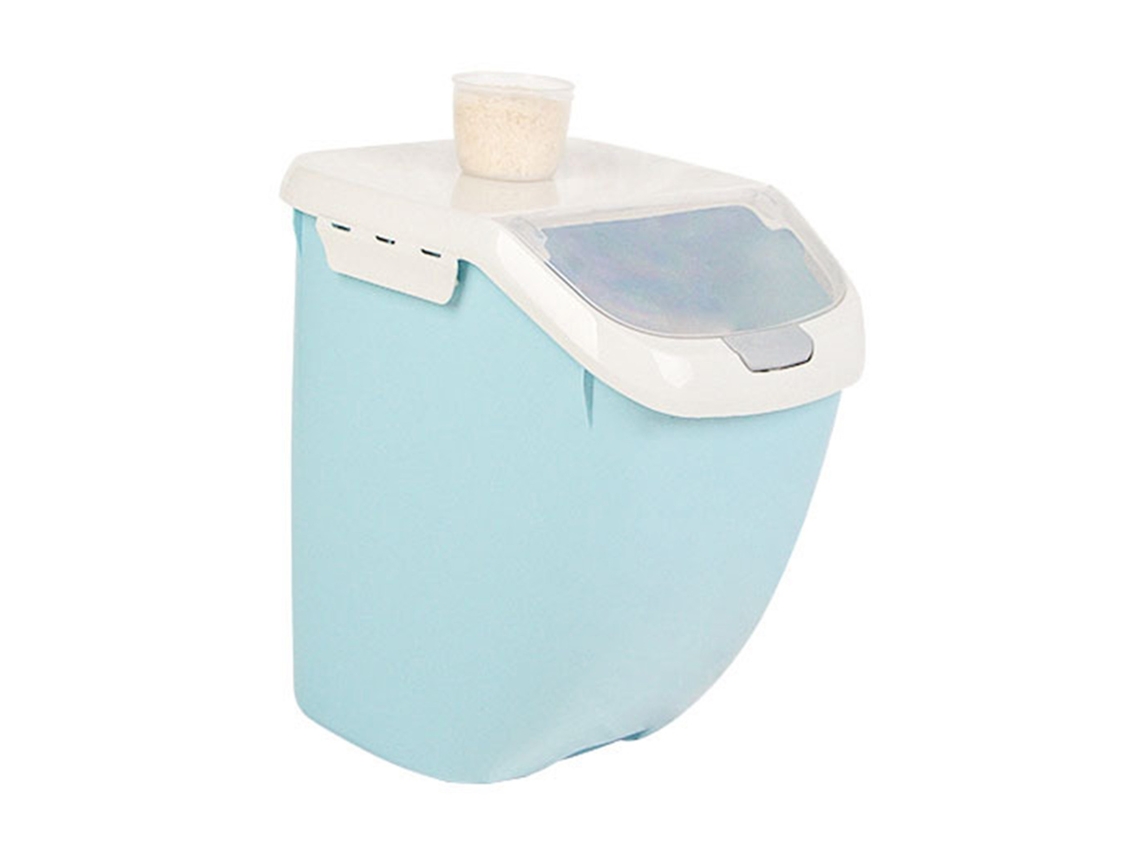 Caixa de armazenamento de grãos plástico à prova d'água com tampa em casco para arroz cozinha 26x34x21cm S/MARCA