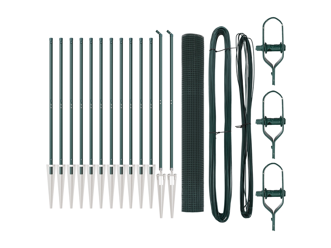 Conjunto 1 Painéis De Cerca Vidaxl Verde Aço (25 X 1,4 M)