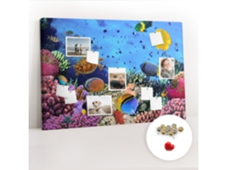Quadro De Cortiça Com Impressão Vida Submarina Para A Sala De Estar Espelharte (120x80 Cm)