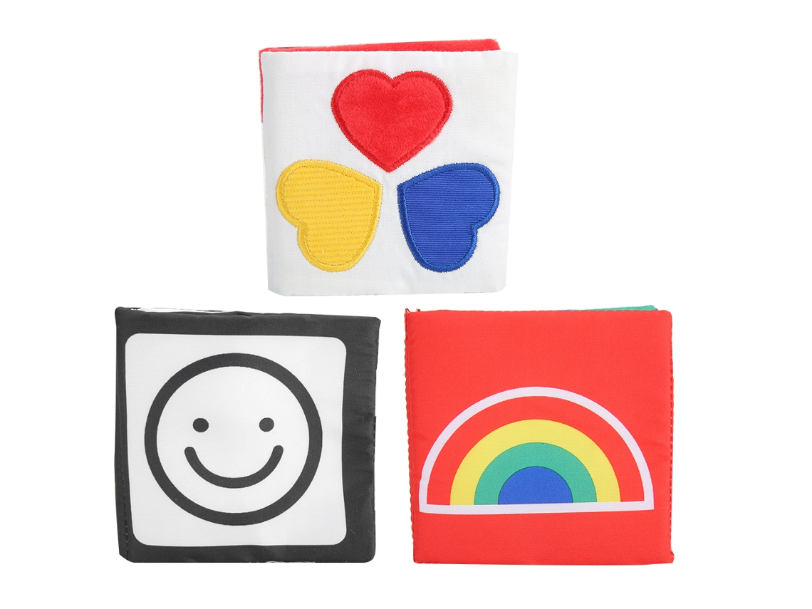 Mali 3pcs Livro de Tecido Bebê Desenvolvimento Visual Lavável Brinquedo Educativo Macio