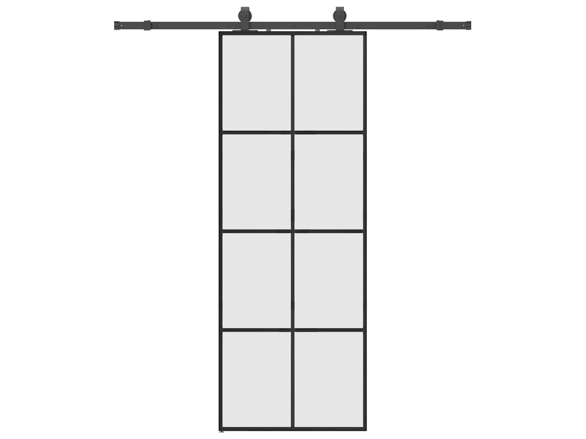 Sliding Door, Sliding Doors Vidaxl Preto Vidro (76 X 205 Cm (183 Cm Sliding Rail))