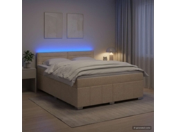 Vidaxl Cama Box Spring Com Colchão Creme 140 X 200 Cm Tecido