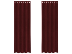 Maison Exclusive - Cortinas Opacas 2 Unid. Vinho Vermelho 140 X 225 Cm Veludo