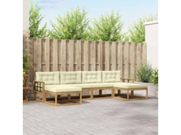 Vidaxl Conjunto De Sofás Para Exterior 6 Unid. Branco E Creme