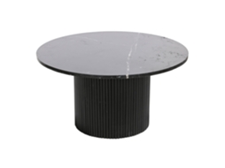 Mesa de Centro em Mármore Preto e Madeira, 80x80x42cm ALEXANDRA HOUSE LIVING