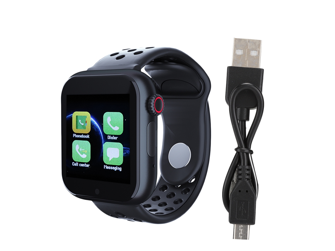 Mali relógio Inteligente Z6s Monitor de Frequência Cardíaca Bluetooth com Slot para Cartão Contador de Passos Pulseira Esportiva Preto
