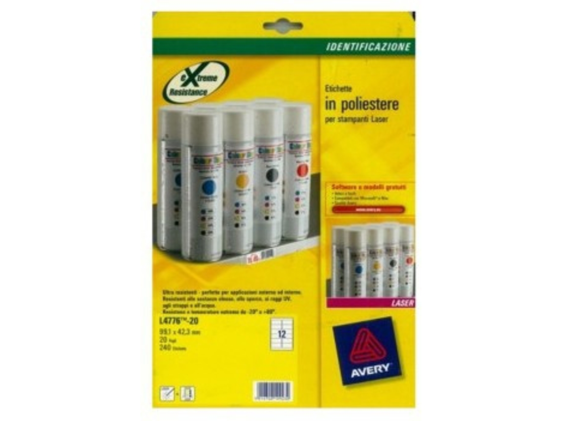Etiqueta para impressora AVERY L4776-20 branca