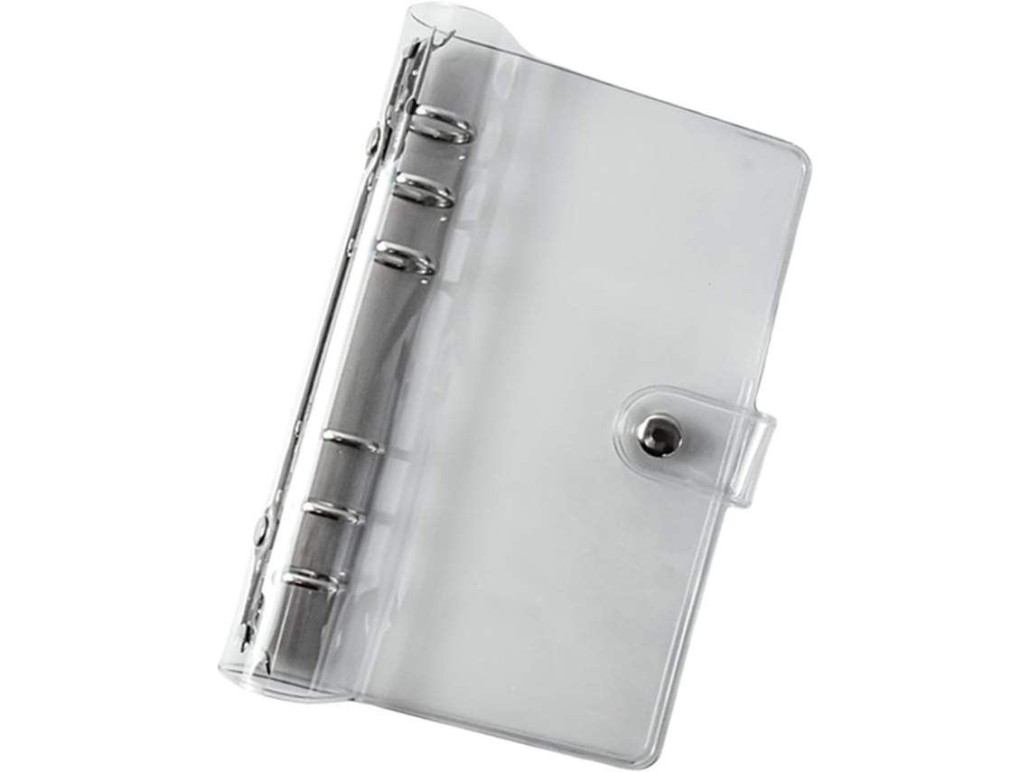 Pastas Transparentes Para Cadernos, Estilo Fichário De 6 Argolas, Macias Com Fecho De Pressão, Pastas Transparentes