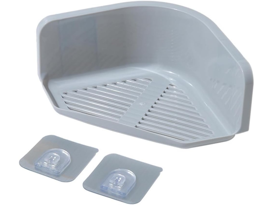 Prateleira Triangular De Plástico Para Parede, 2 Peças, Sem Necessidade De Furos, Para Cantos