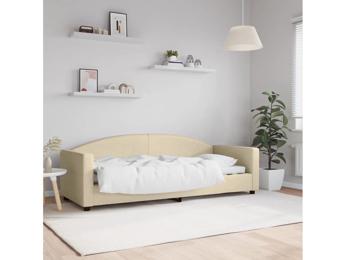Sofá cama 80x200 cm tela crema