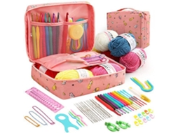 Tricot 58 Pcs Kit Completo De Material Para Crochetar E Tricotar Com Lã Para Iniciantes Ferramentas De Tecelm Manual Fio Para Trançar Di*