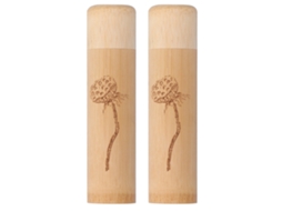 2pcs tubo de bambu natural carbonizado com padrão de lótus, armazenamento de chá, nozes, incenso
