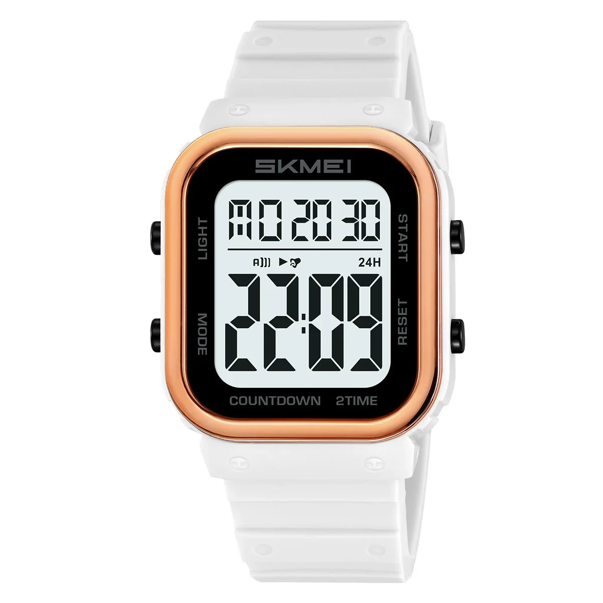 Relógio Feminino MDUG Resistente à Água até 50m, Pulseira Tpu (branco e Verde)
