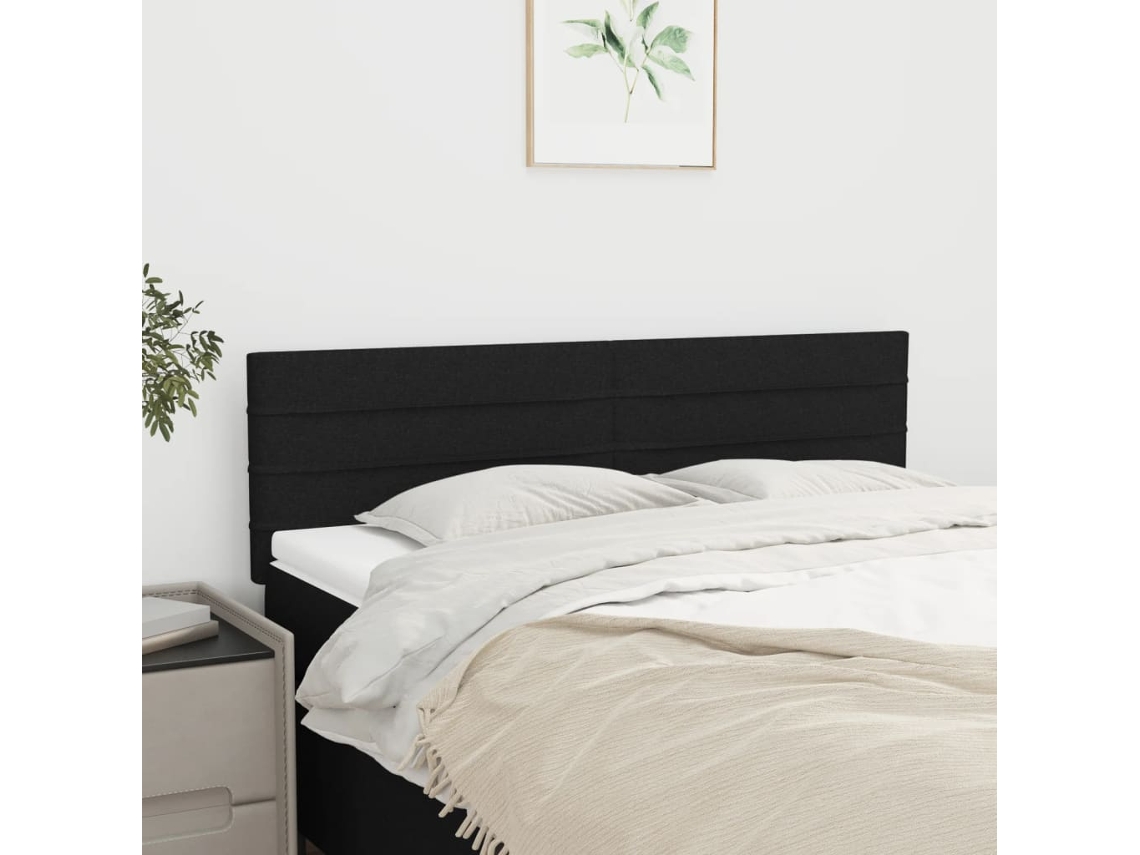 Vidaxl Cabeceiras Preto 144x5x78/88 Cm Tecido