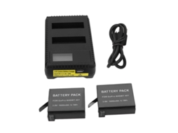 Carregador de Bateria de Câmera EOOCOO com slot duplo e LCD