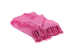 Manta Decorativa Beliani Khari De Algodón Rosa 125x150x1