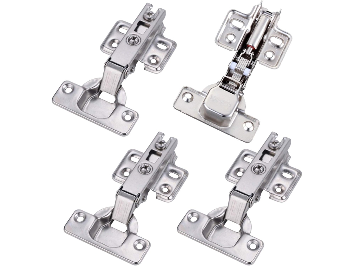 Dobradiças De Fechamento Suave Para Armários, Conjunto De 4 Peças Em Aço Inoxidável, Dobradiças Hidráulicas Para Portas