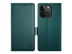 Capa Para Iphone 15 Pro Max Pele Sintética Verde