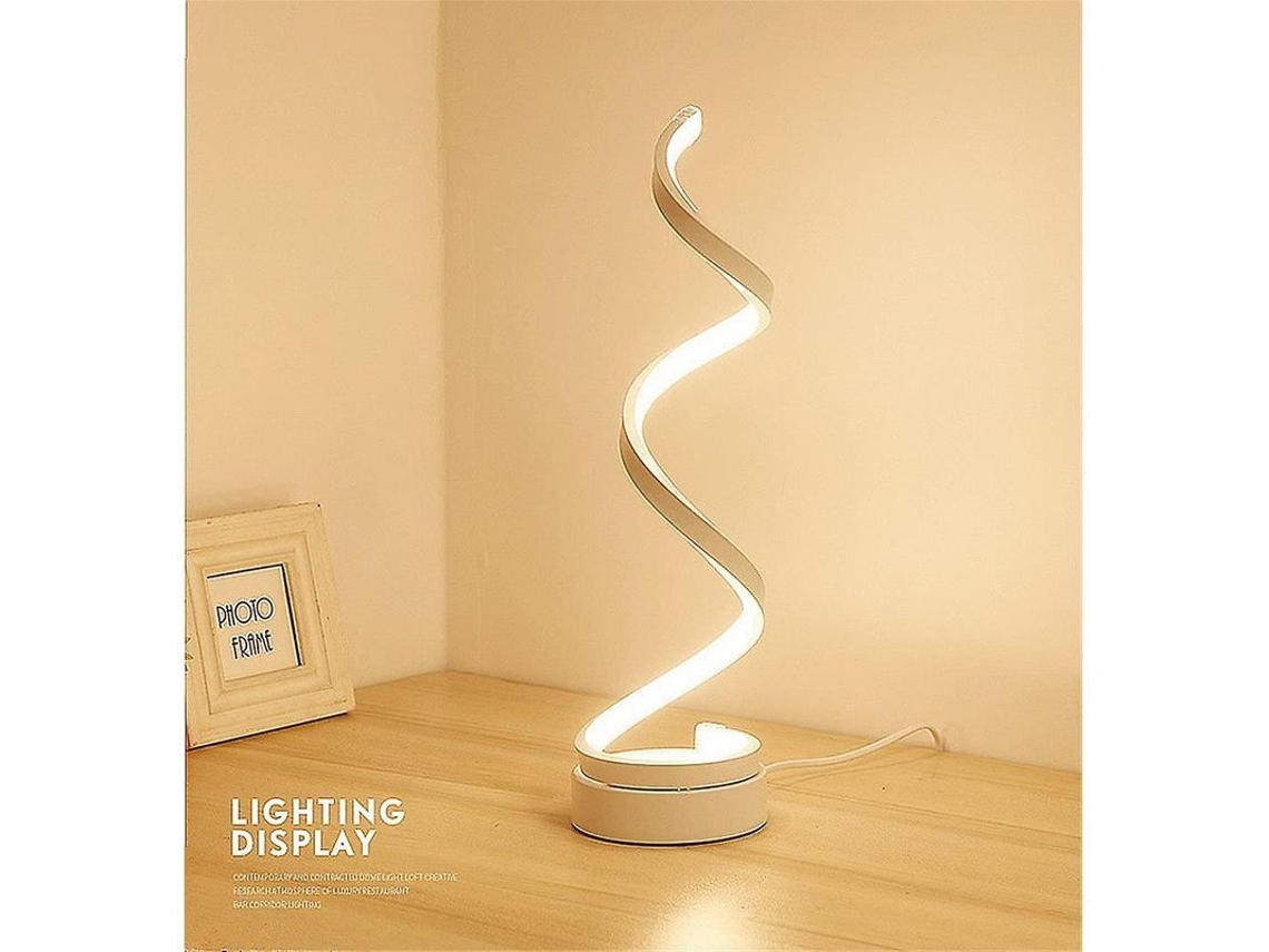 2026 lâmpada de Mesa Espiral Led Branca Quente com Proteção Ocular Ajustável para Quarto e Sala de Estar