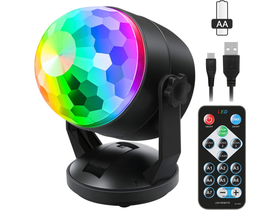 Luzes De Festa Ativadas Por Som Portátil, Interior E Exterior, Alimentado Por Bateria/Usb, Bola De Discoteca, Luz Estroboscópica De Karaokê CHRUI