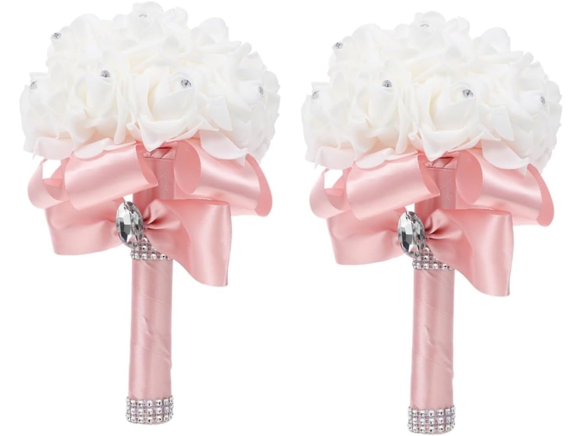 Conjunto De 2 Buquês De Noivado E Casamento Elegantes E Fáceis De Fazer.