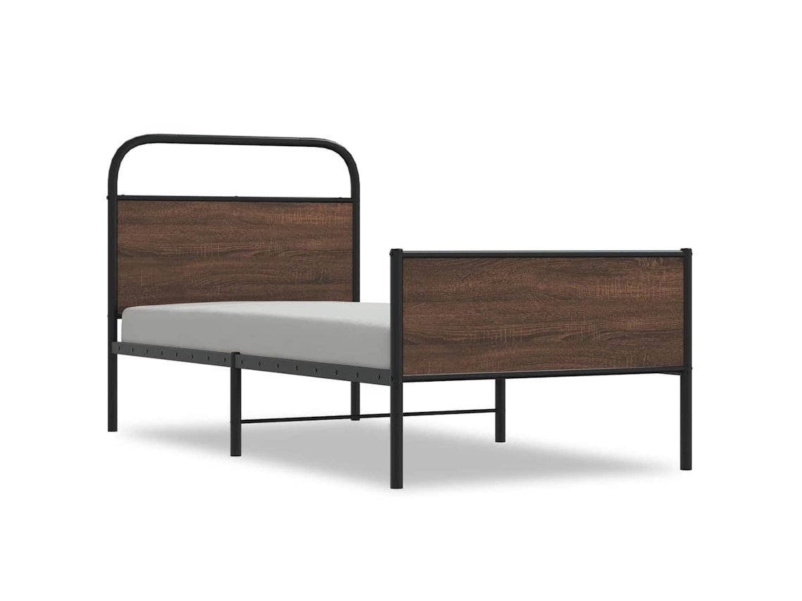 Bed Frame, Bed Frames Vidaxl Marrom Madeira Processada (90 X 190 Cm)