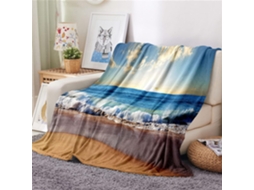 Manta de Flanela Fansu Estampa 3d Praia Colcha Microfibra Macia e Fofa para o Inverno Ideal Sofá Adequada Adul