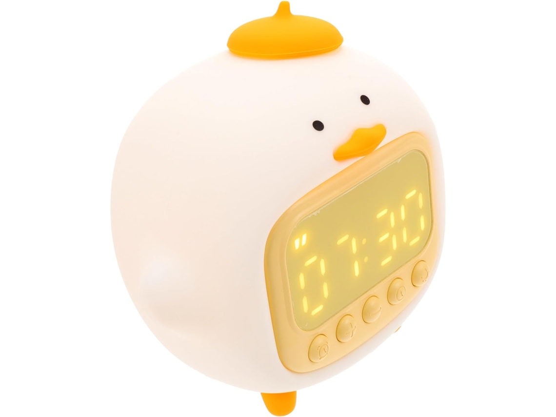 Luminária Noturna Led Didiseaon De Silicone Branco Com Relógio