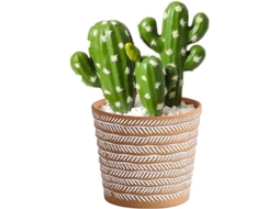 Maceta De Cerâmica Com Buracos De Drenagem Para Suculentas E Cactos - Miniatura Cor Café