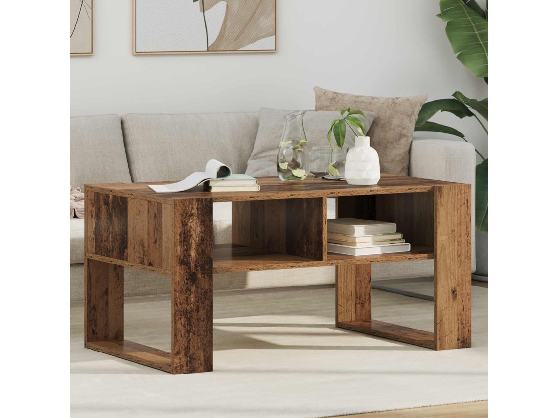 Vidaxl Mesa De Centro Madeira Antiga 92 X 53 X 45 Cm