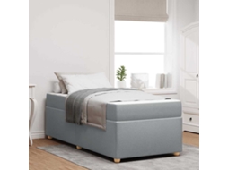 Vidaxl Estrutura Da Cama Com Colchão Cinzento-claro 90 X 190 Cm Tecido