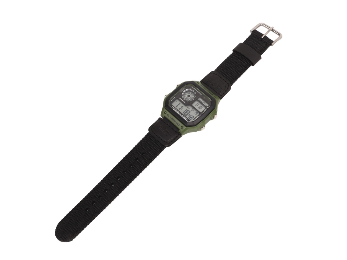 Relógio Digital Esportivo Com Pulseira De Lona Luminoso À Prova De Água Retro Para Esportes Ao Ar Livre Preto